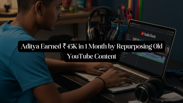 Aditya Earned ₹45K in 1 Month by Repurposing Old YouTube Content!