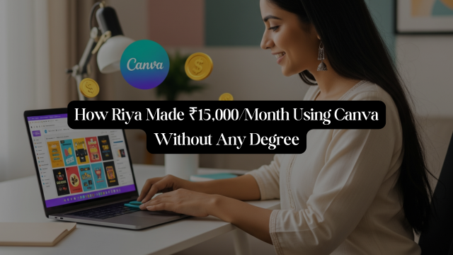 How Riya Made ₹15,000/Month Using Canva Without Any Degree (And How You Can Too)!